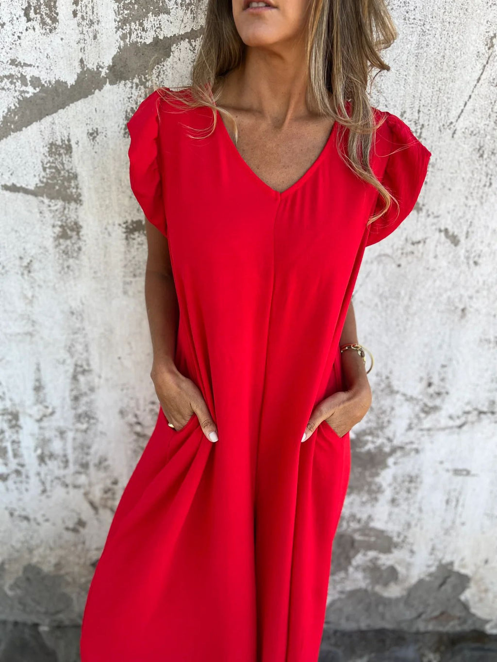 CASSANDRA - Trendy V-Neck Jumpsuit