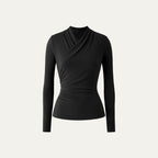NICA - Simple Surplice Long Sleeve Top Medium Length