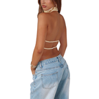 CHINIE – Chic Sleeveless Halter Neck Blouse