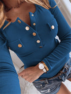 GERMAIN – Casual Long-Sleeve Button Shirt Top