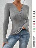 SHASHA - Elegant Chic Slim Fit Long Sleeve Round Neck Tops