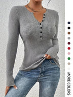 SHASHA - Elegant Chic Slim Fit Long Sleeve Round Neck Tops