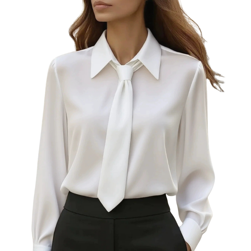 JONNIE – Modern Tie Detail Long Sleeve Shirt