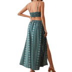 ZARA – Boho Print Backless Slit Dress