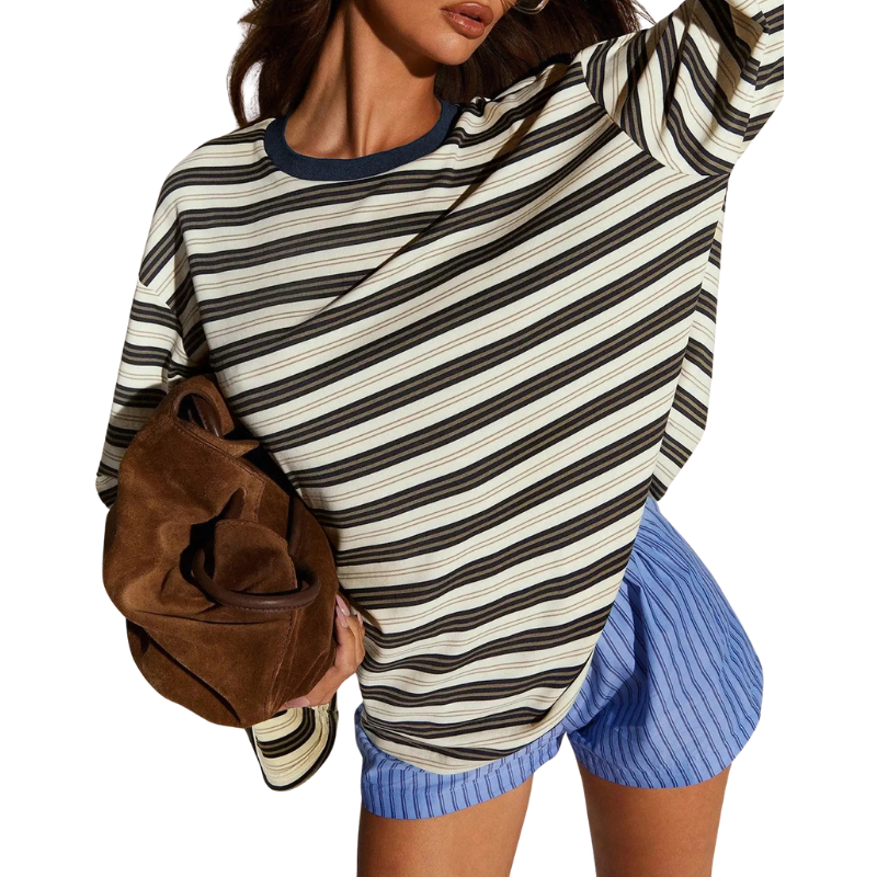 LAIZA – Modern Long Sleeve Striped Shirt