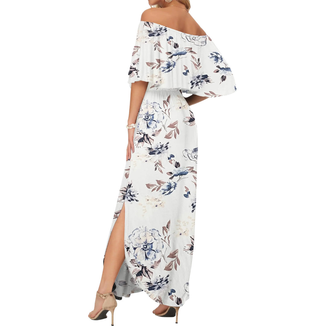 FLORENTINE – Floral Off-Shoulder Ruffle Maxi Dress
