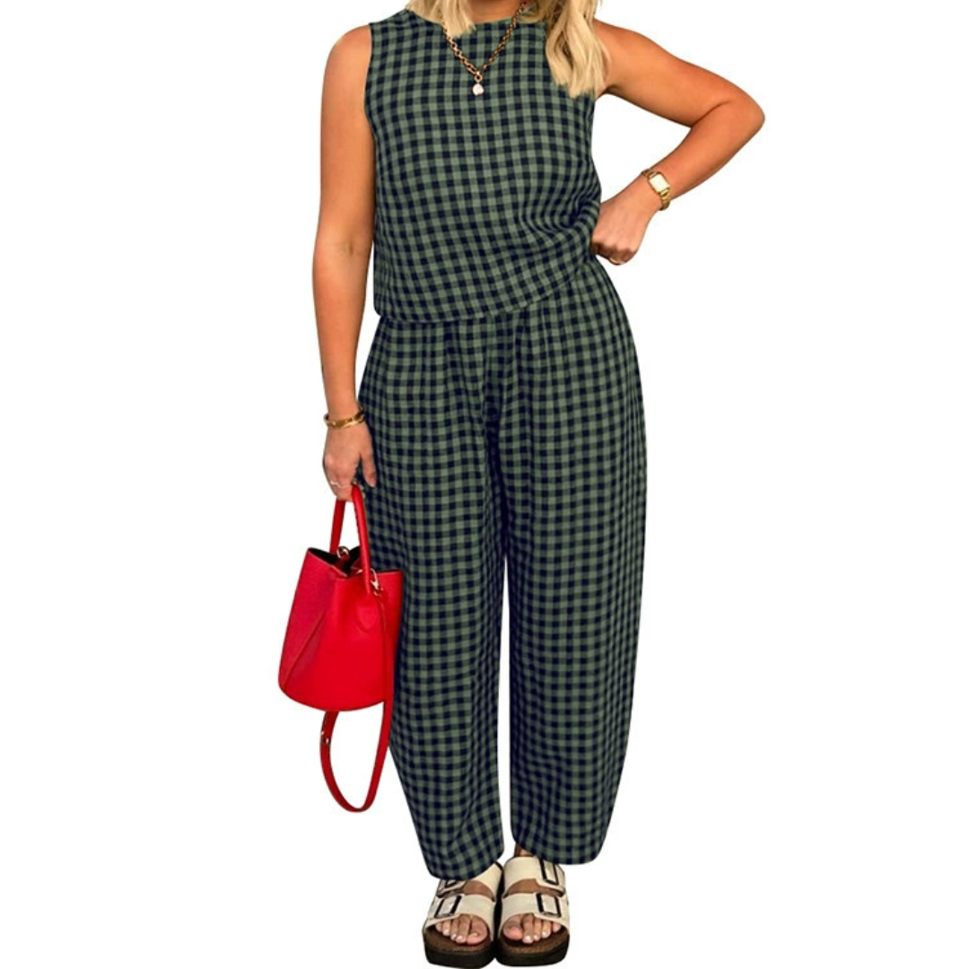 SHANIAH – Loose Fit Pocket Crop Top & Pants Set