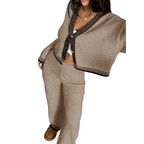 SHAMCEY – Striped Printed Cozy Sweater & Pants Set
