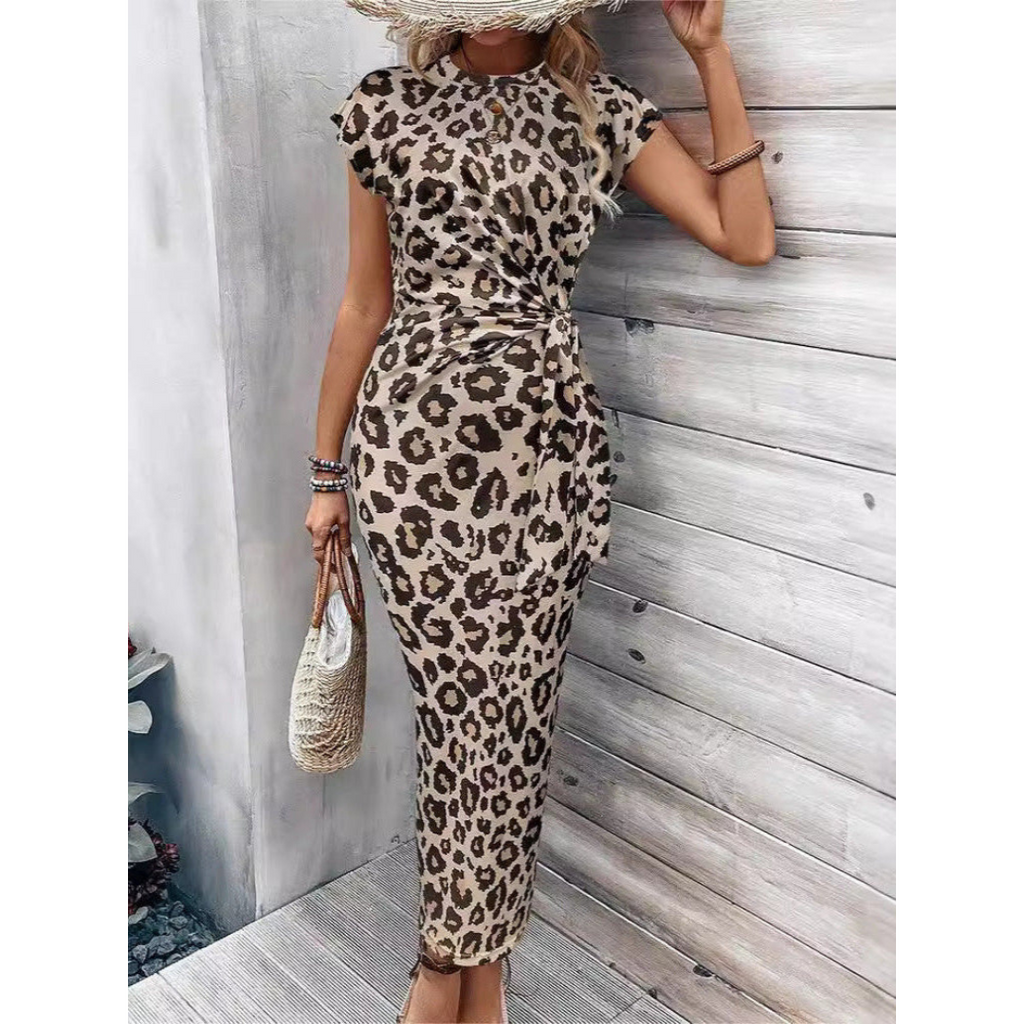 FELICIATI – Chic Bodycon Dress with Crew Neck Flutter Sleeves