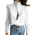 ROXIE - Elegant Long Sleeve Stand Collar Shirt