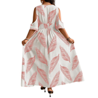 WAVENA – Boho Print Cold Shoulder Dress