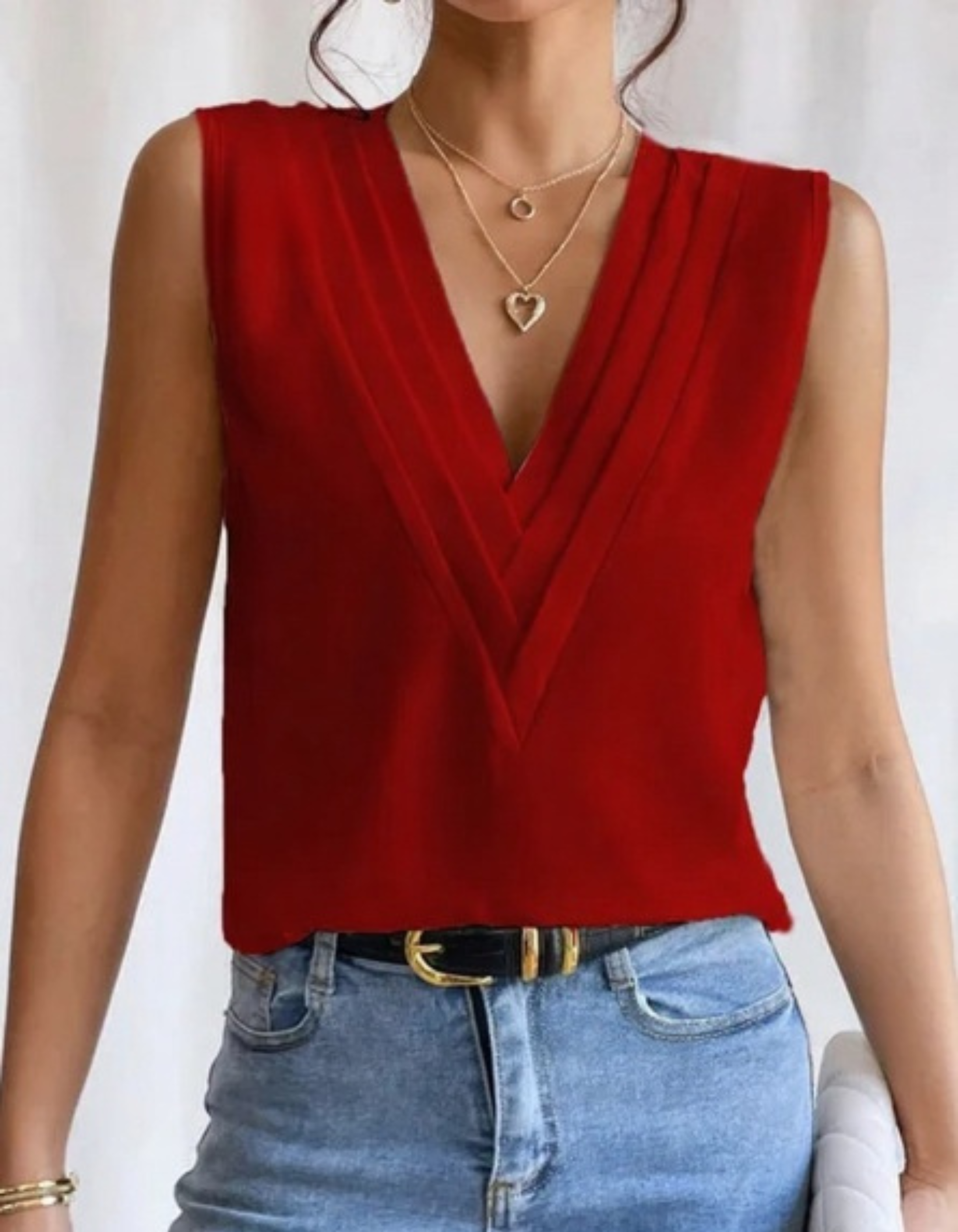 JADE - Lightweight Sleeveless V-Neck Top