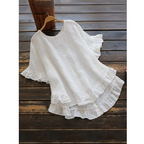 EVITA - Simple Plus Size Ruffle Hem Summer Blouse