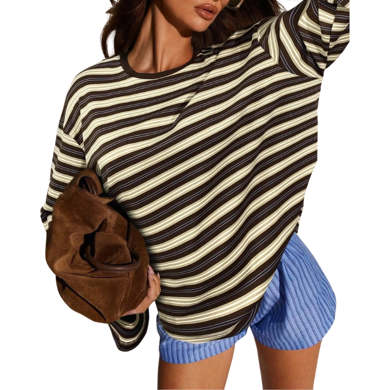 LAIZA – Modern Long Sleeve Striped Shirt