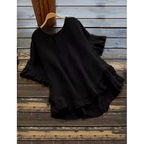 EVITA - Simple Plus Size Ruffle Hem Summer Blouse