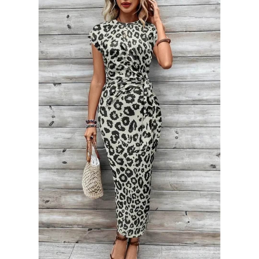 FELICIATI – Chic Bodycon Dress with Crew Neck Flutter Sleeves
