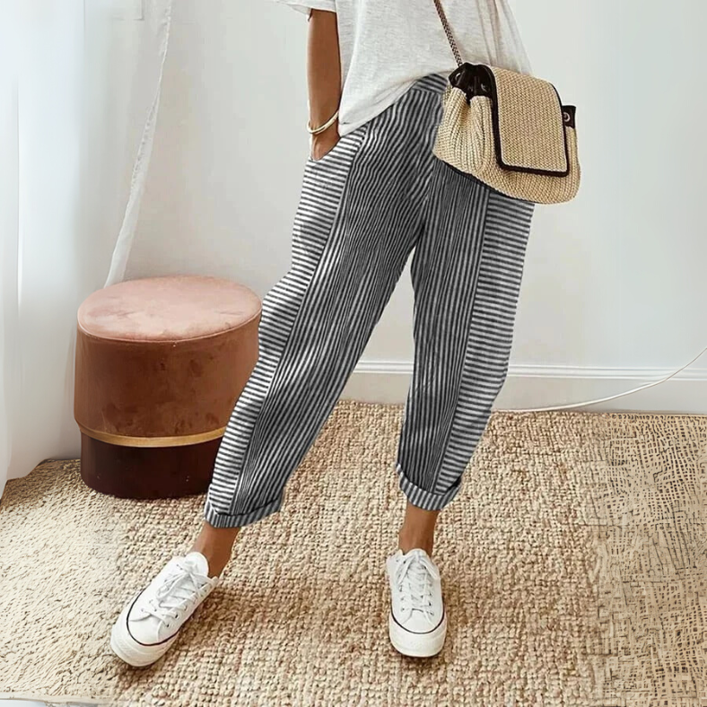 FLORIANE - Relaxed Boho Stripe Pants