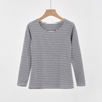 EVANTHIA - Casual Striped Slim-Fit Long Sleeve Top