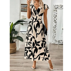 ZOELLA – Elegant Summer Printed Short Sleeve Maxi Dress