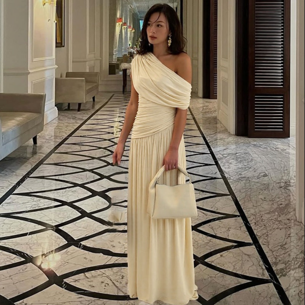 SHINA - Elegant One Shoulder Evening Maxi Dress