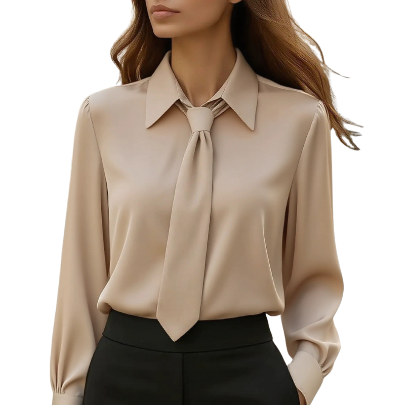 JONNIE – Modern Tie Detail Long Sleeve Shirt
