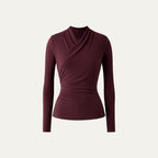 NICA - Simple Surplice Long Sleeve Top Medium Length