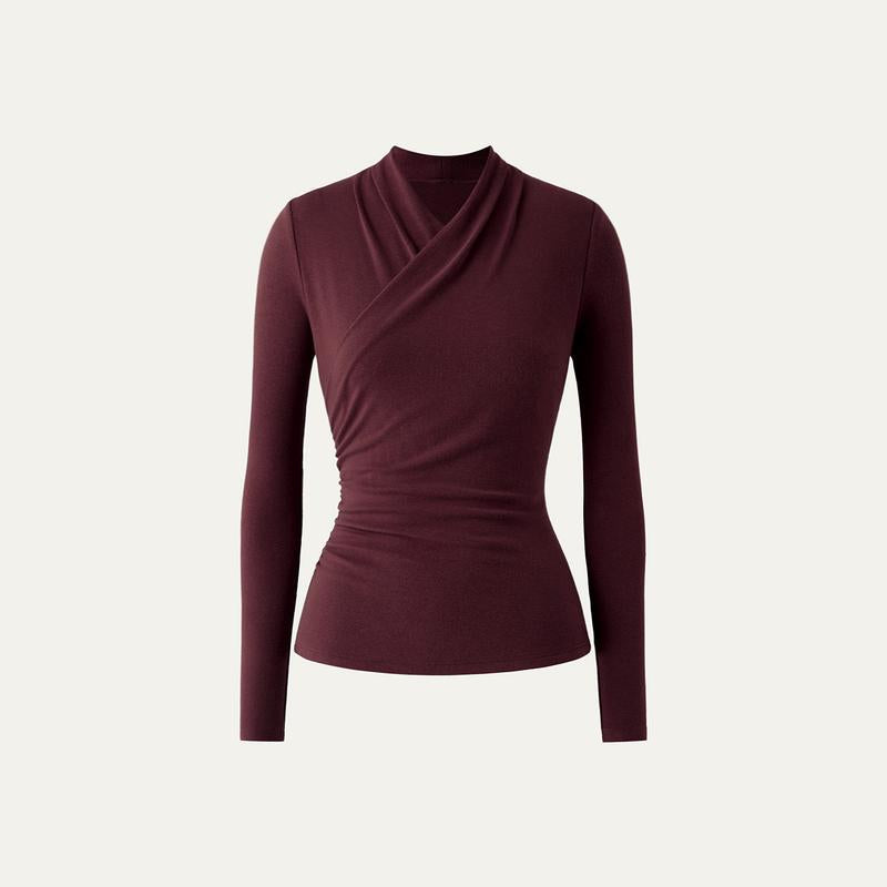 NICA - Simple Surplice Long Sleeve Top Medium Length