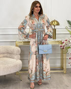 MAISYN – Graceful Floral Buttoned Long Dress