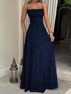 MABEL - Sexy Backless Lace Pattern Long Dress for Events