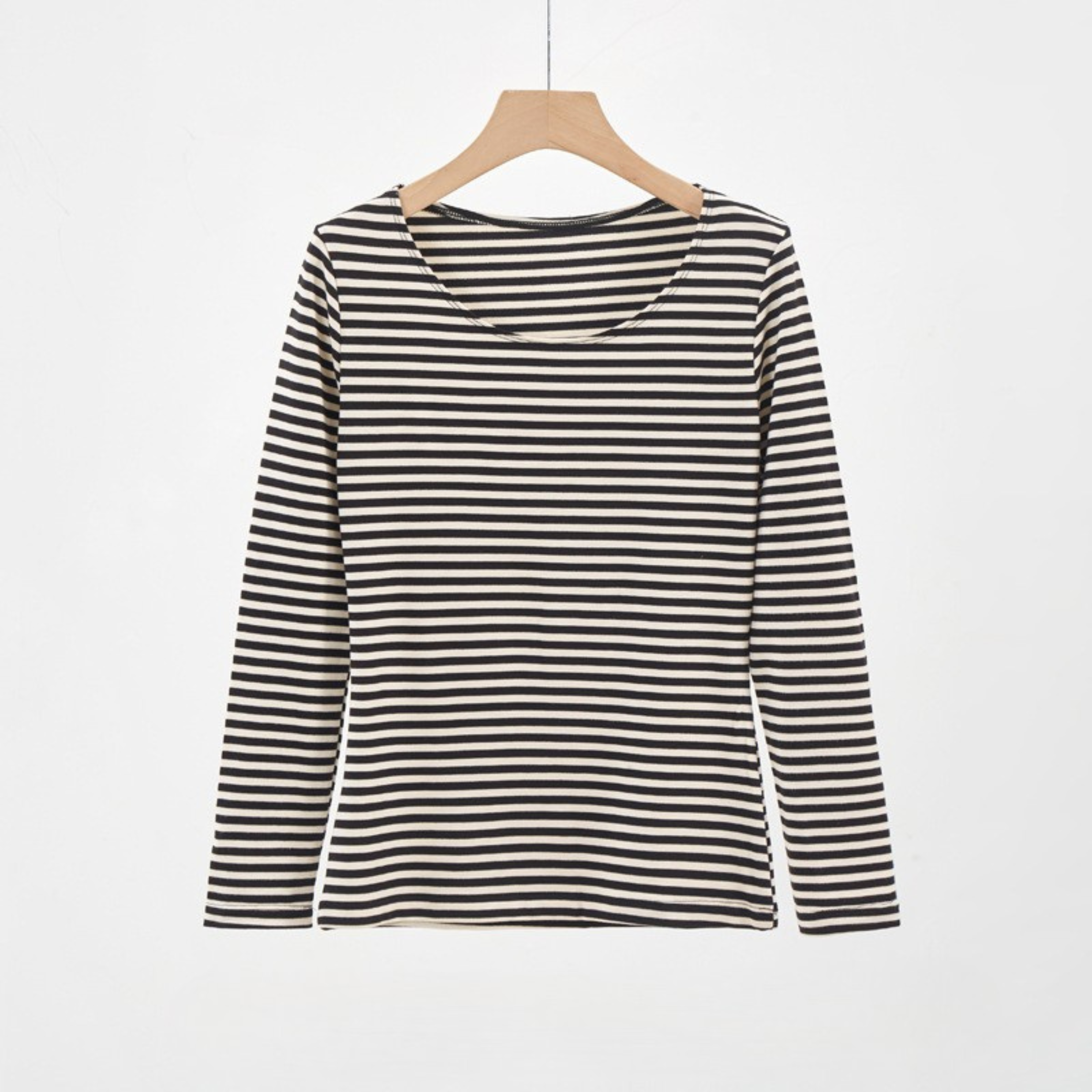 EVANTHIA - Casual Striped Slim-Fit Long Sleeve Top