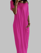 SHAEL - Loose Fit Round Neck Sleep Nightdress