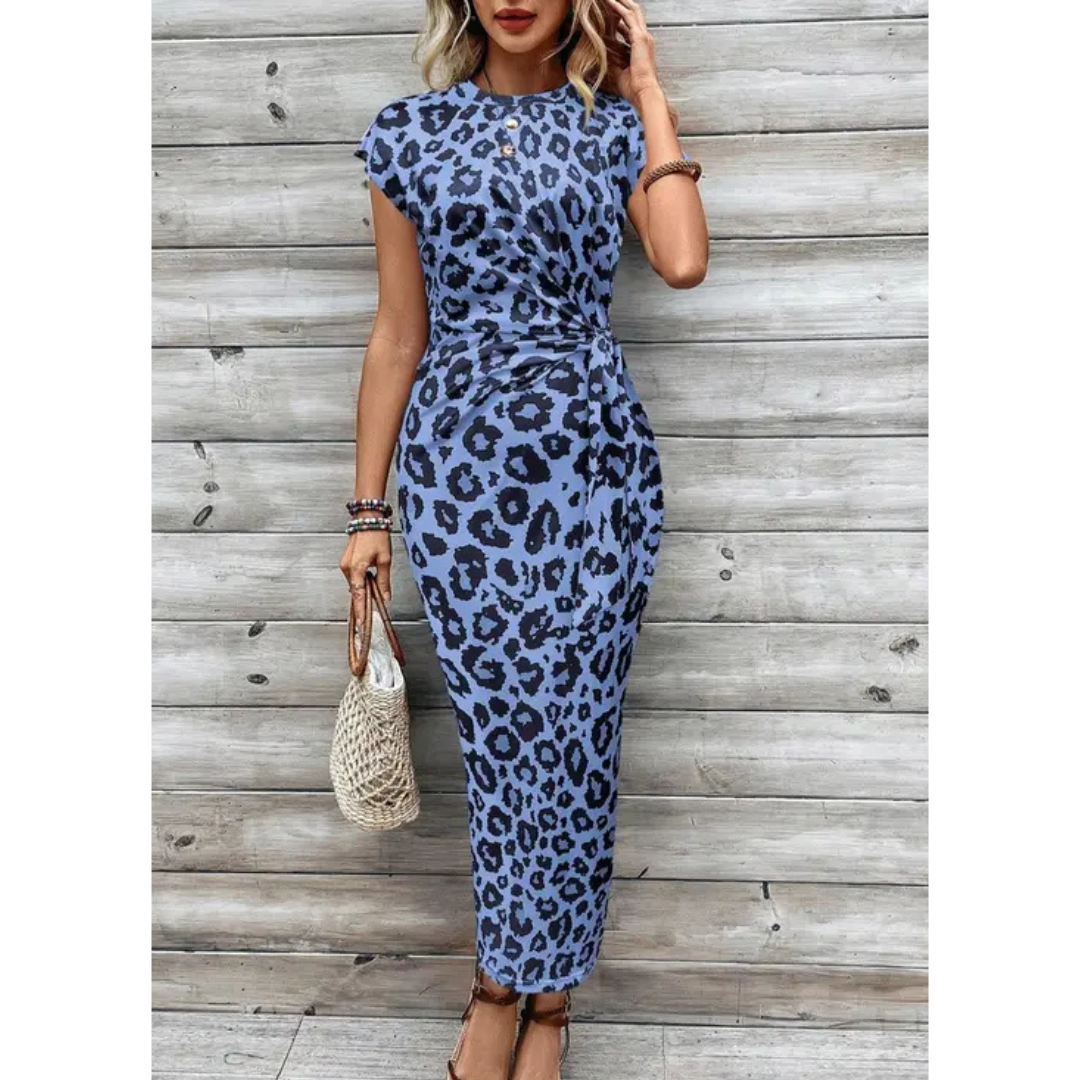 FELICIATI – Chic Bodycon Dress with Crew Neck Flutter Sleeves