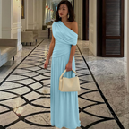 SHINA - Elegant One Shoulder Evening Maxi Dress