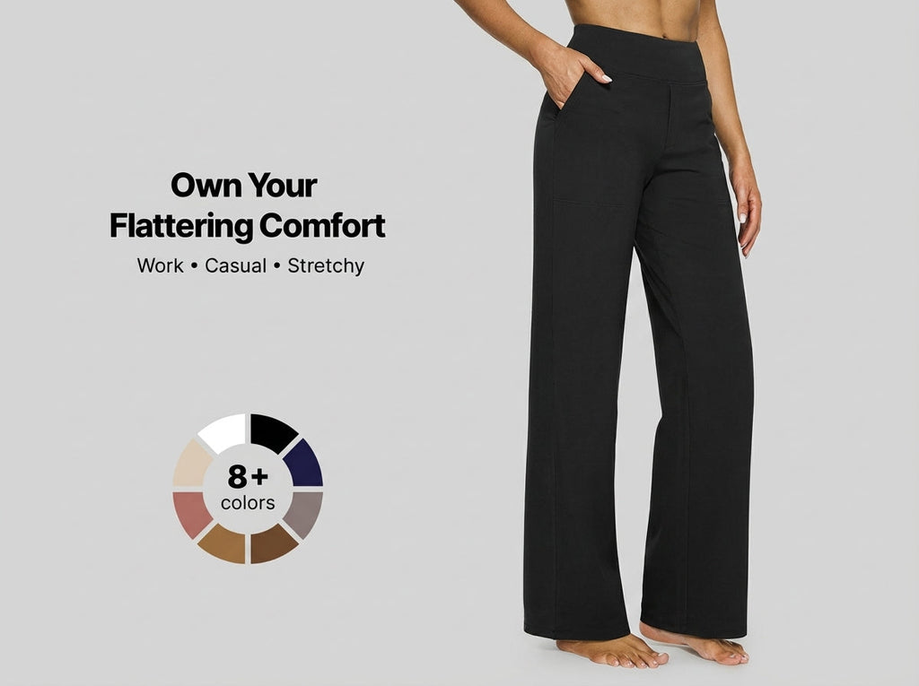 WHITNEY - Comfortable High-Waist Wide Leg Pants for Yoga and Outdoor Fun