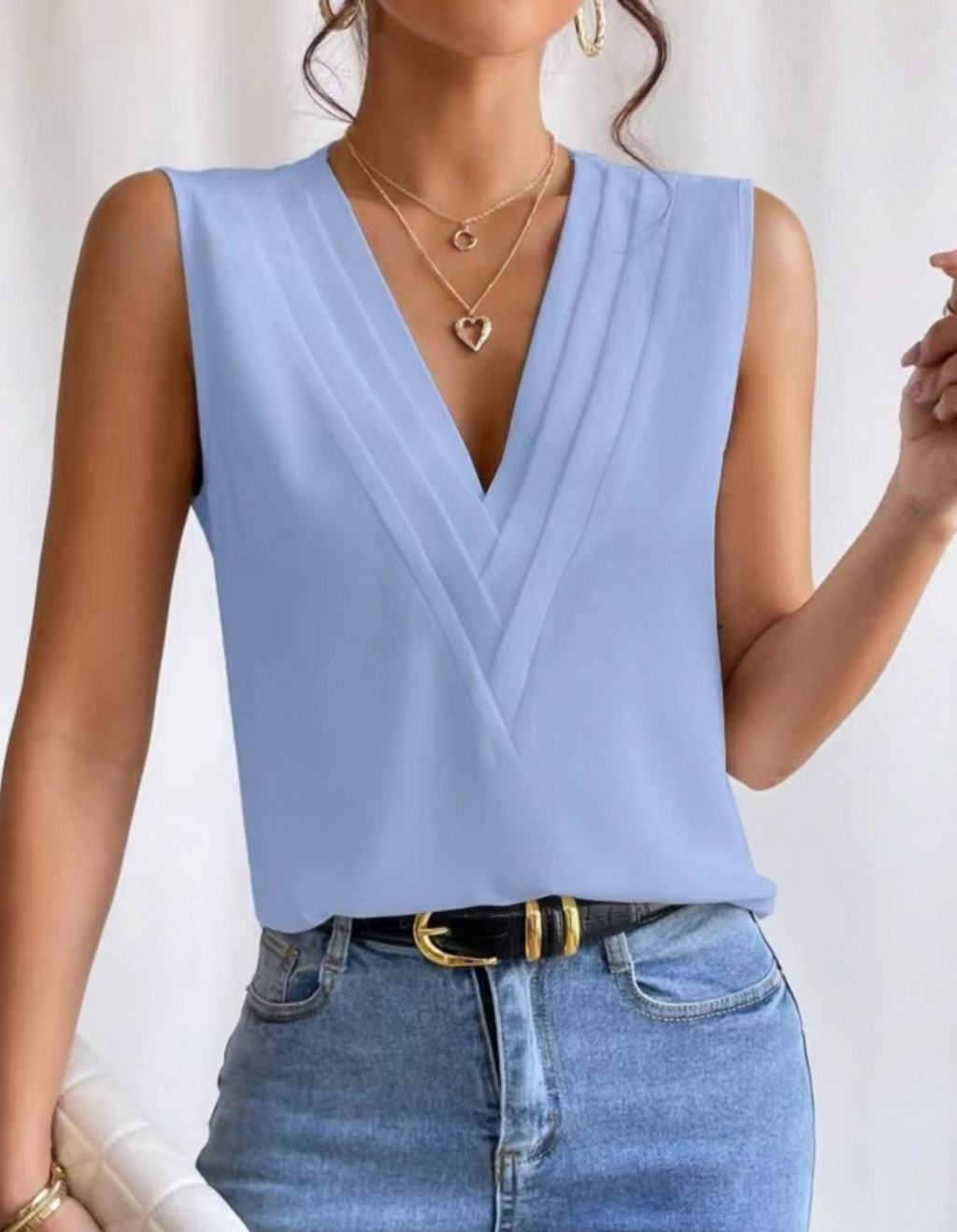JADE - Lightweight Sleeveless V-Neck Top