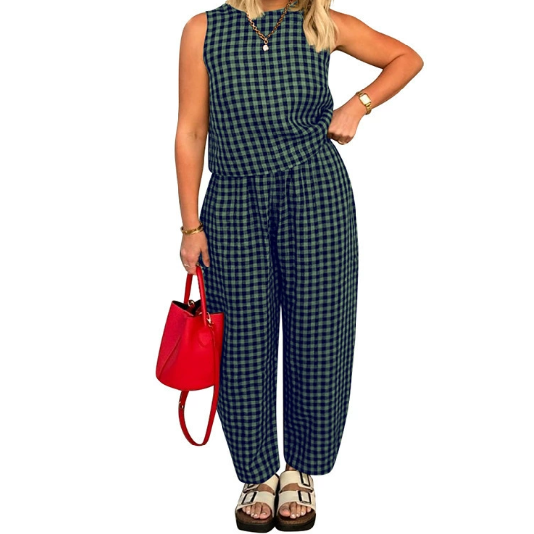 SHANIAH – Loose Fit Pocket Crop Top & Pants Set
