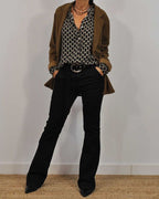 ELVIRA - Geometric V-Neck Blouse