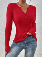 SHASHA - Elegant Chic Slim Fit Long Sleeve Round Neck Tops