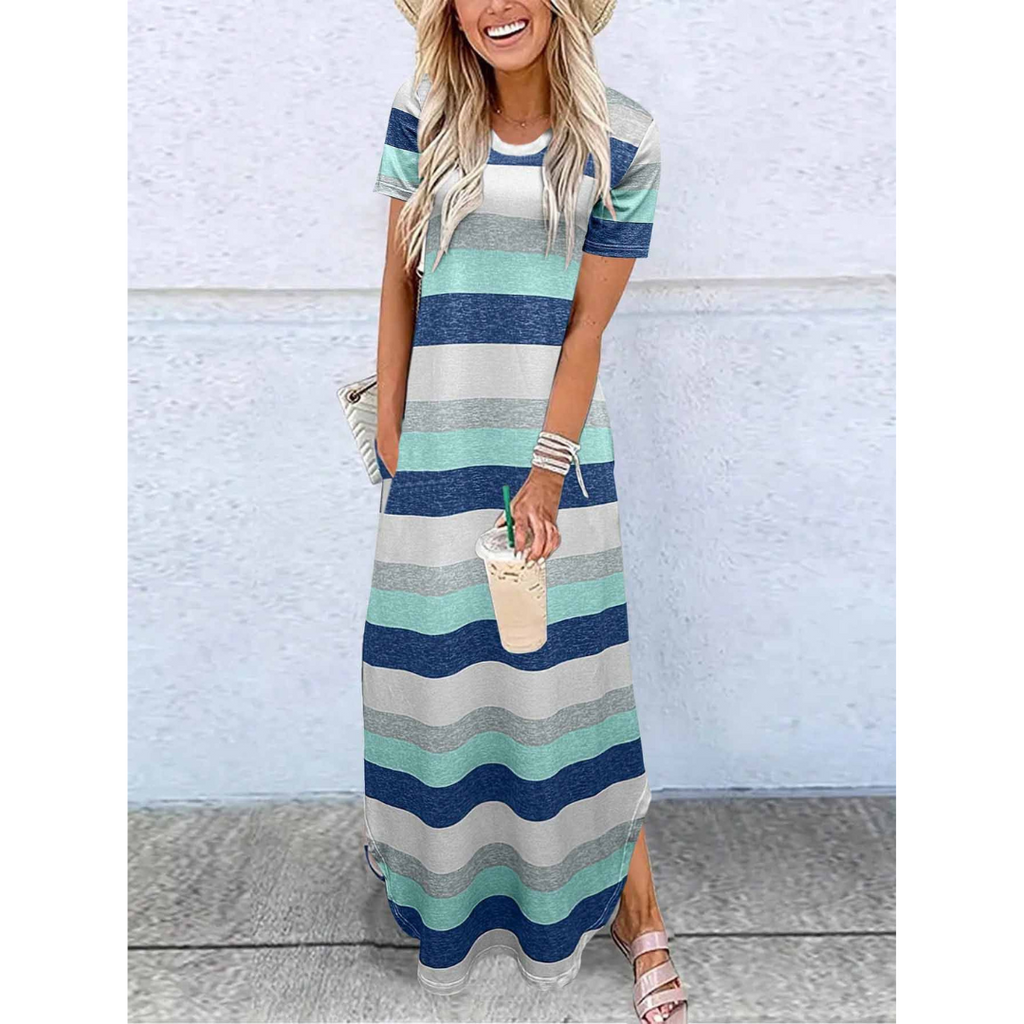 MAGESSA – Everyday Relaxed Fit Round Neck Maxi Dress