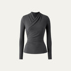NICA - Simple Surplice Long Sleeve Top Medium Length