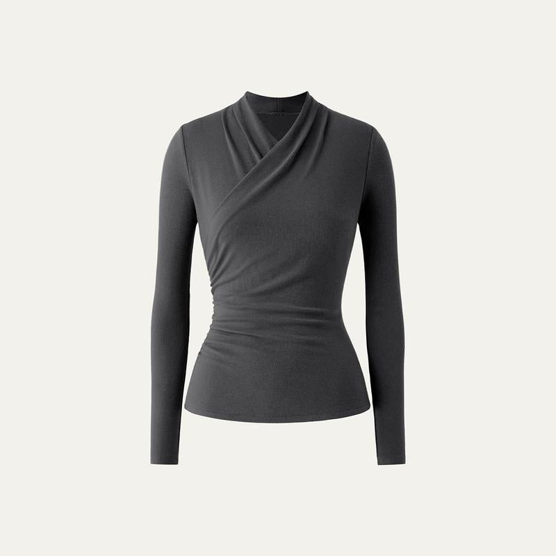 NICA - Simple Surplice Long Sleeve Top Medium Length