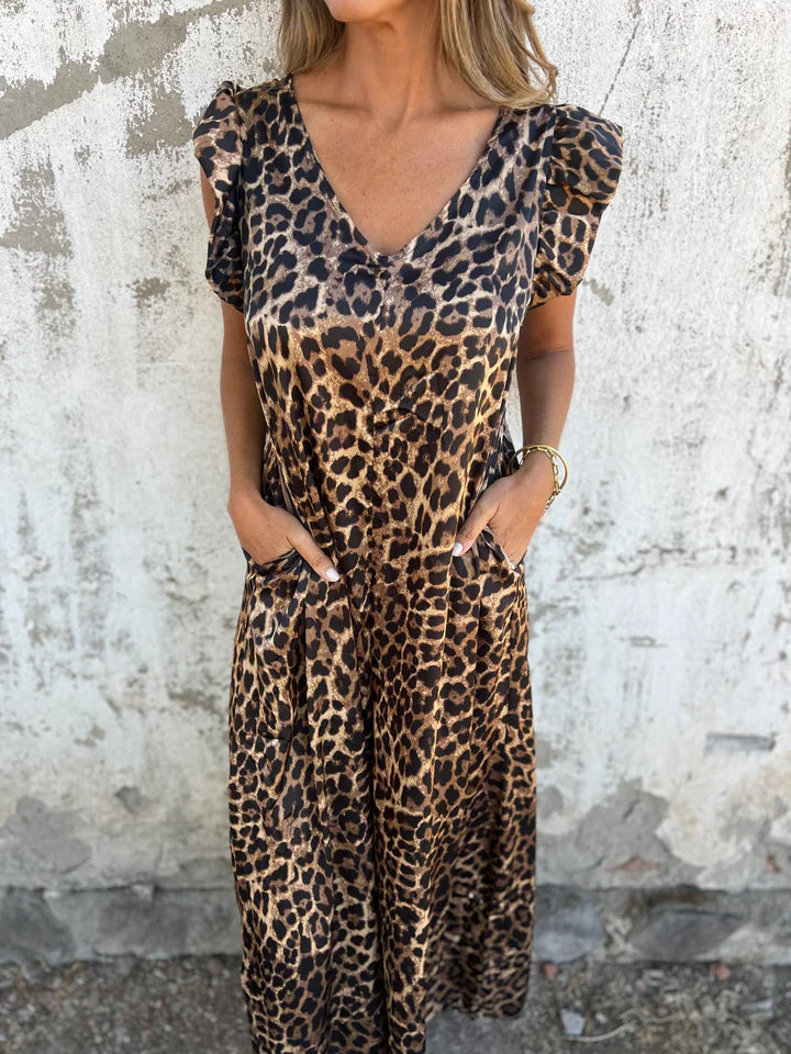 CASSANDRA - Trendy V-Neck Jumpsuit