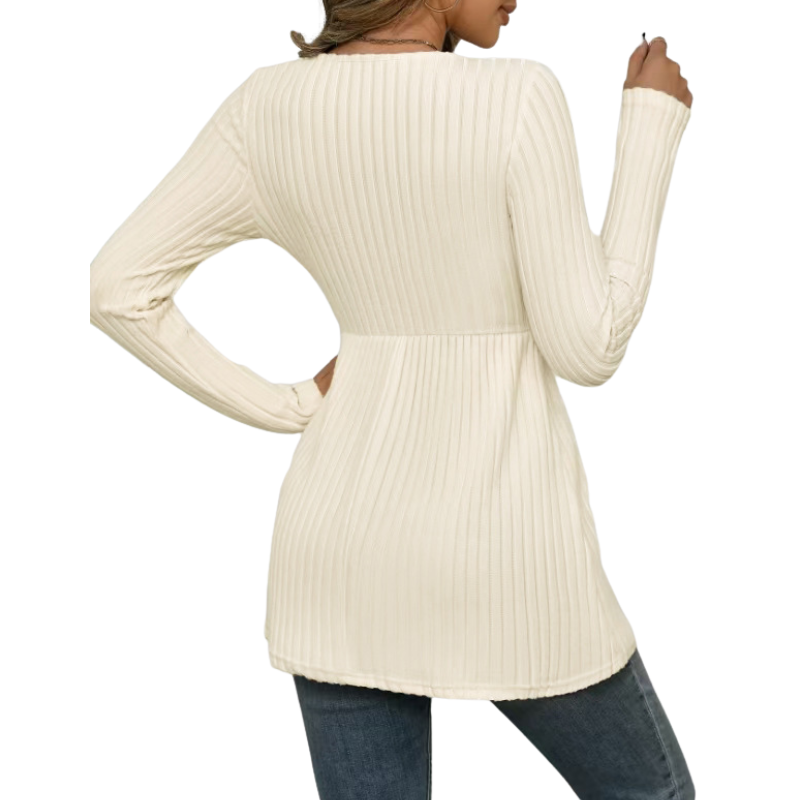 DOLLY – Polished Round Neck Long Sleeve Top