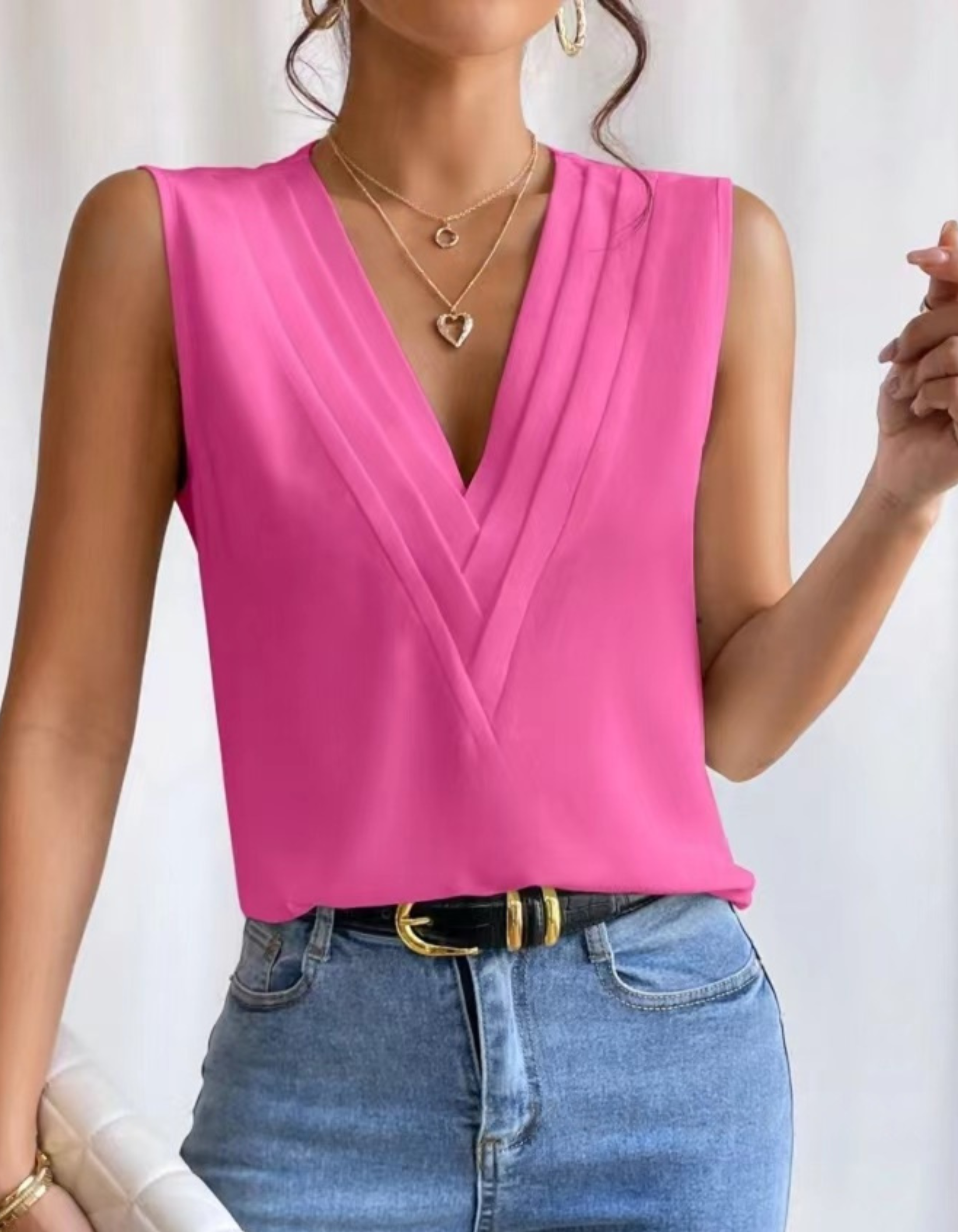 JADE - Lightweight Sleeveless V-Neck Top