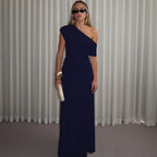 SHINA - Elegant One Shoulder Evening Maxi Dress