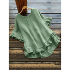 EVITA - Simple Plus Size Ruffle Hem Summer Blouse