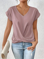 MEIKA – Classic Twist Detail V-Neck Top