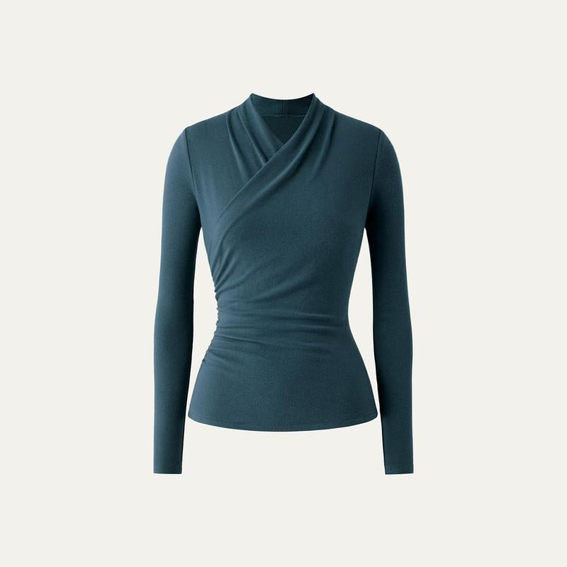 NICA - Simple Surplice Long Sleeve Top Medium Length