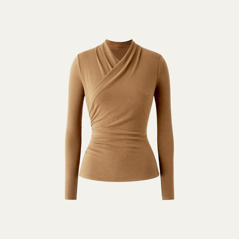 NICA - Simple Surplice Long Sleeve Top Medium Length