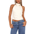 CHINIE – Chic Sleeveless Halter Neck Blouse